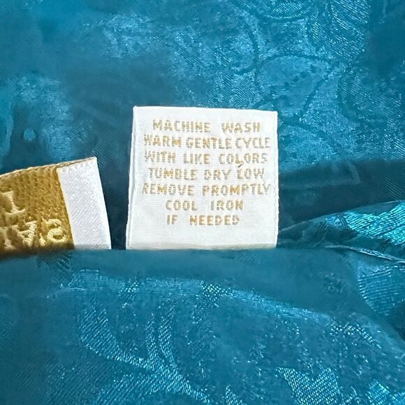 Vintage Victoria’s Secret Gold Label Dark Teal Jacquard Sleep Shirt Gown M/L - Picture 12 of 13